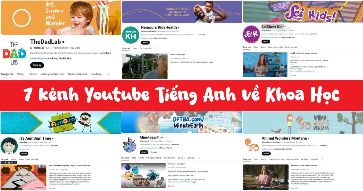 7 Kênh Khoa Học Bằng Tiếng Anh Kích Thích Tư Duy Khoa Học Cho Bé