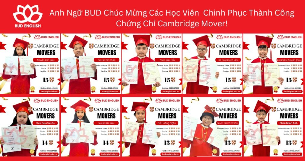 Chúc Mừng Các Chiến Binh Nhí BUD Chinh Phục Chứng Chỉ Cambridge Mover!